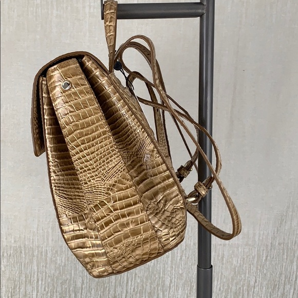 BRAHMIN NWT GOLD CREAM LEATHER BACKPACK - Picture 5 of 14
